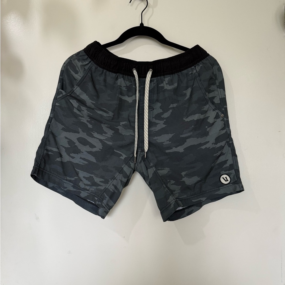 Vuori Camo Black Men's Athletic Shorts